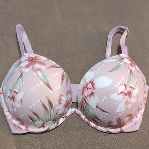 PINK Victoria's Secret Pink and White Floral Bra